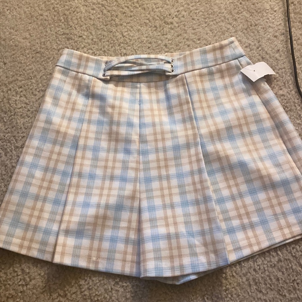 New plaid mini skort
